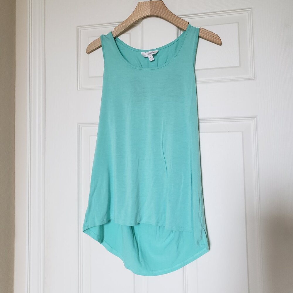 Charming Charlie Women's Mint Racerback Tank Top with Chevron Bow - Size Large